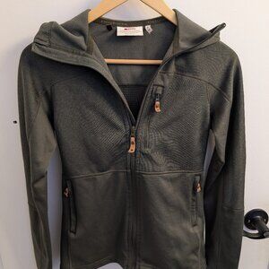 Fjällräven Abisko Trail Fleece Women's Deep Forest hooded zip up sweater - XS